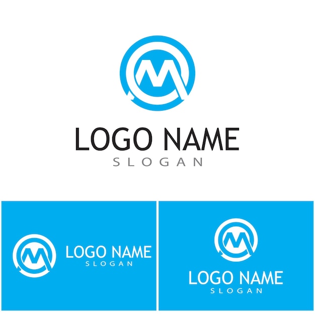 Logotipo de la letra M Diseño de ilustraciones vectoriales de plantilla