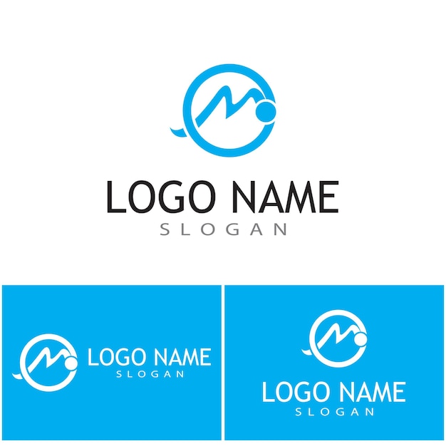 Logotipo de la letra M Diseño de ilustraciones vectoriales de plantilla