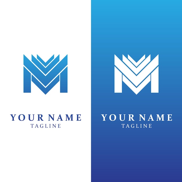 Logotipo de la letra M Diseño de ilustraciones vectoriales de plantilla