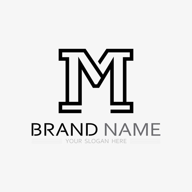 Logotipo de la letra M Diseño de ilustraciones vectoriales de plantilla