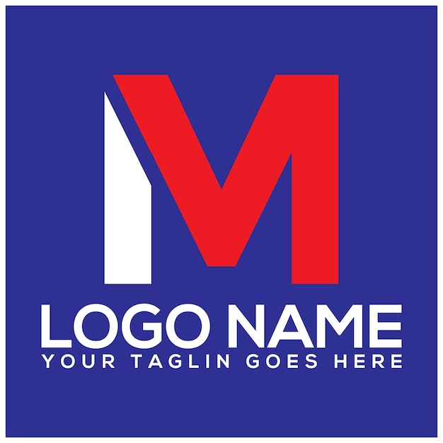 Logotipo de letra M Diseño de logotipo de vector plano Modelo de logotipo triple M resumen