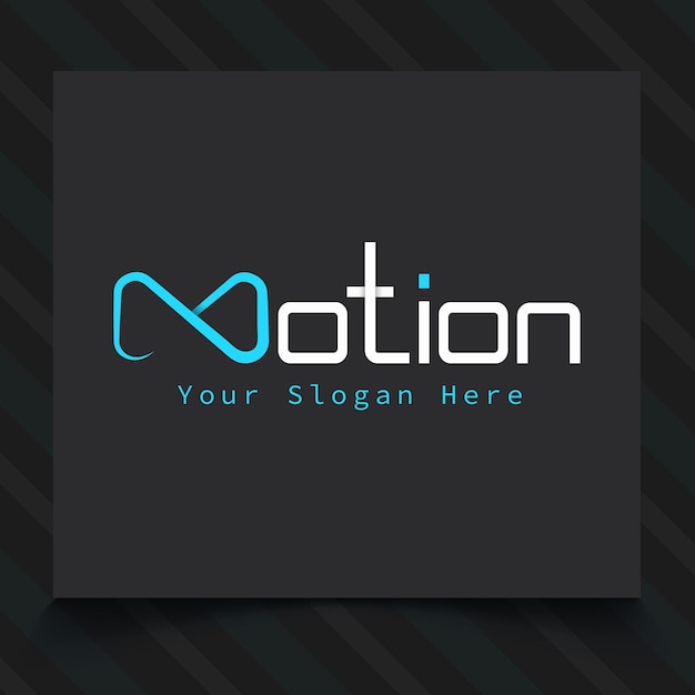 Logotipo de letra M con diseño de movimiento y Vector Premium