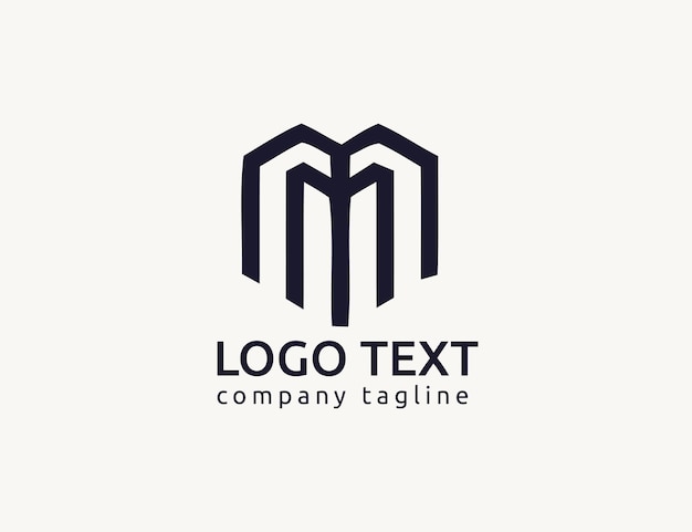 Logotipo de letra m con forma abstracta