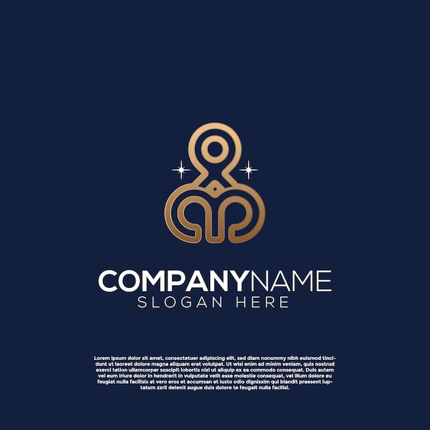 Logotipo de letra M infinita vectorial