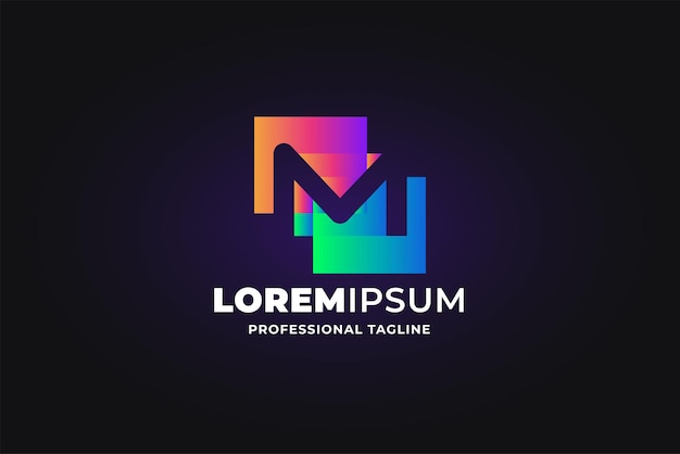 Logotipo de la letra M de marketing