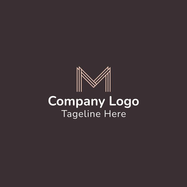 Vector logotipo de letra m mínima