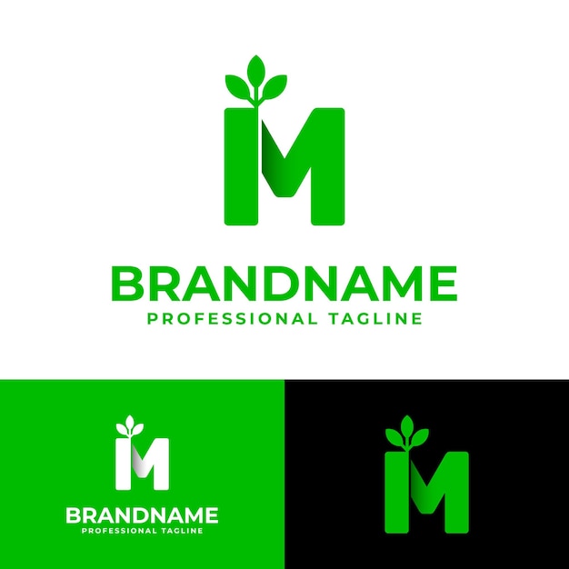 Logotipo de la letra M Naturaleza adecuado para cualquier negocio relacionado con la Naturaleza con la inicial M