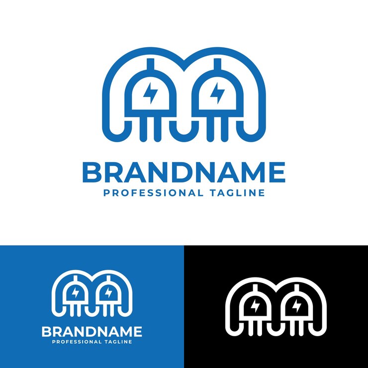 Vector logotipo de la letra m plug adecuado para cualquier negocio relacionado con plug con la inicial m