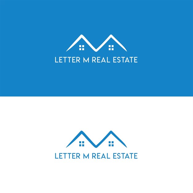 Logotipo de la letra M Real Estate, logotipo de la letra M, logotipo de la casa de la letra M, logotipo de restauración inmobiliaria,