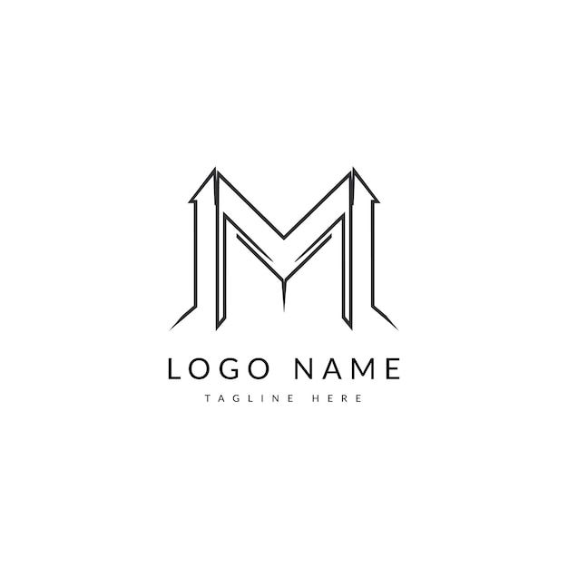 El logotipo de la letra m simple