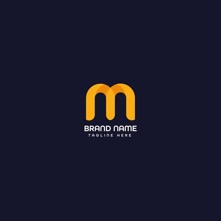 Un logotipo de letra m sobre un fondo oscuro