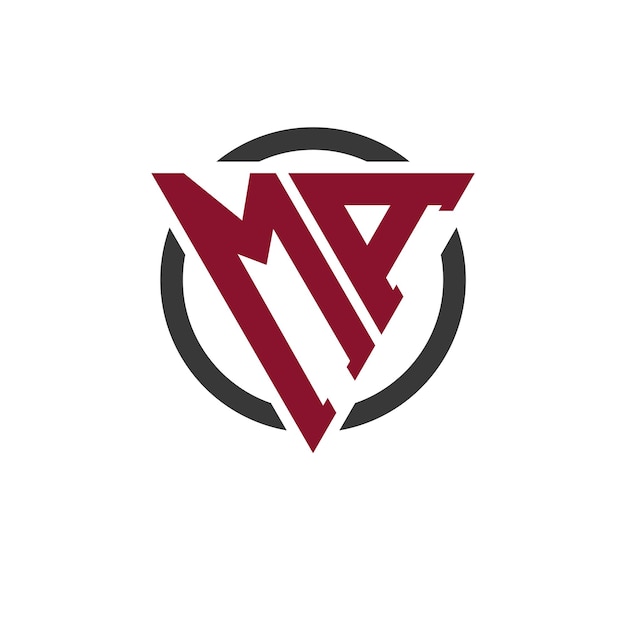 El logotipo de la letra MA Monogram en diseño de triángulo en negrita con fondo circular El concepto de la carta MA profesional es perfecto para la marca de negocios moderna y el emblema elegante