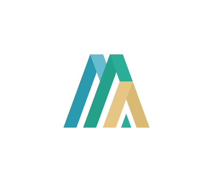 Logotipo de la letra MA Monograma Dos letras M y A El diseño del logotipo MA es simple, minimalista y elegante