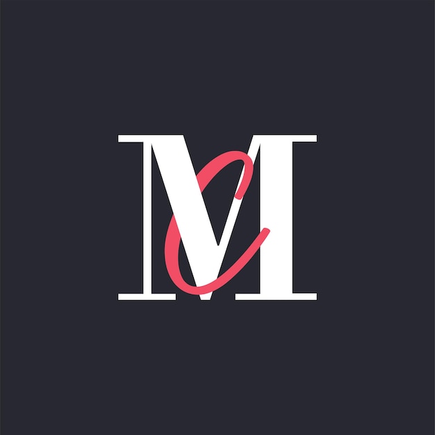 Logotipo de la letra MC perfectamente mezclado Iniciales Diseño del logotipo de la carta MC