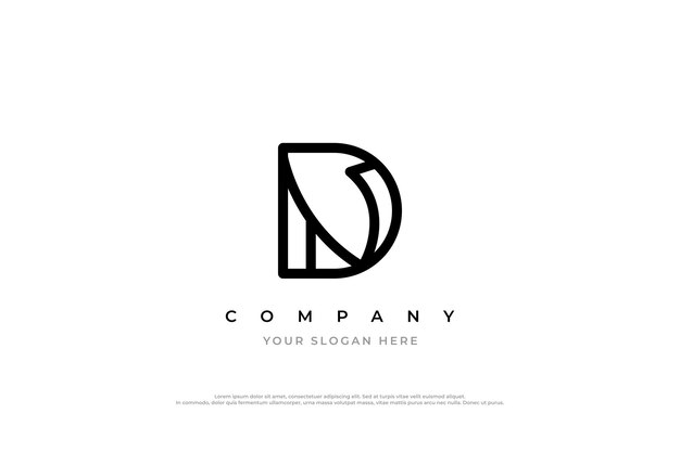 Logotipo de letra mínima DN o diseño de logotipo de monograma ND