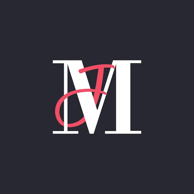Logotipo de la letra MJ perfectamente mezclado Iniciales Diseño del logotipo de la carta MJ