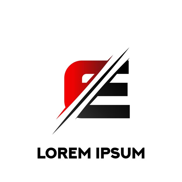 Logotipo de letra de moda abstracto E