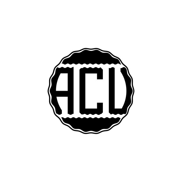 Logotipo de letra moderna 'ACU'