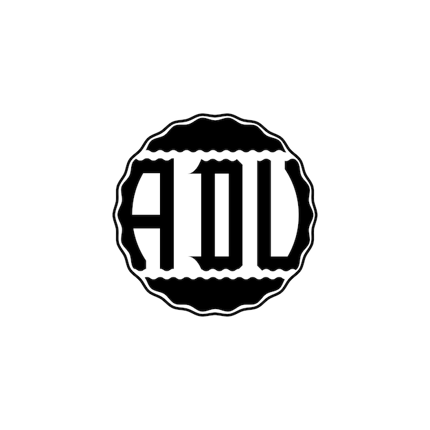 Logotipo de letra moderna 'ADU'