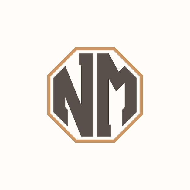 Logotipo de letra moderna de NM para la identidad de marca de negocios corporativos Diseño creativo de logotipo de NM
