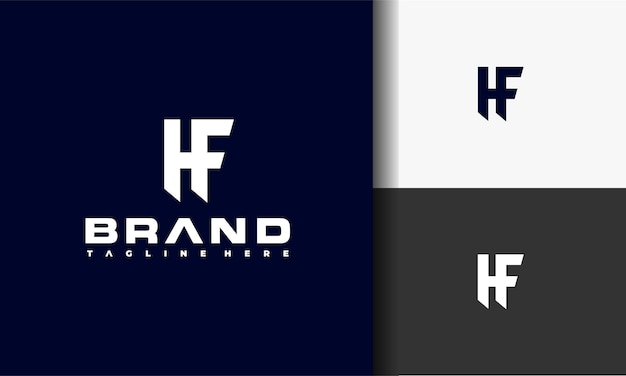 logotipo de letra monograma HF