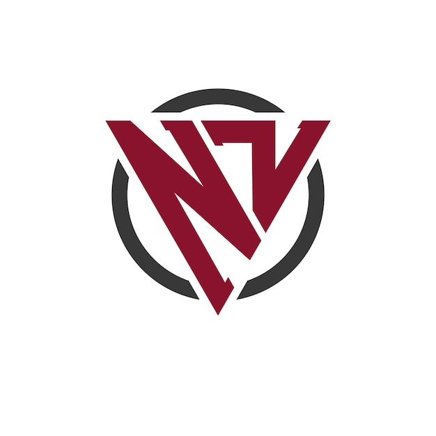 Logotipo de letra monograma de Nueva Zelanda en diseño de triángulo en negrita con fondo circular Logotipo de carta profesional de Nueva Zelanda Perfecto para la marca de negocios moderna y el concepto de emblema elegante