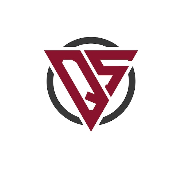 El logotipo de la letra monograma de QS en diseño de triángulo en negrita con fondo circular El concepto de la letra profesional de QS es perfecto para la marca de negocios moderna y el emblema elegante