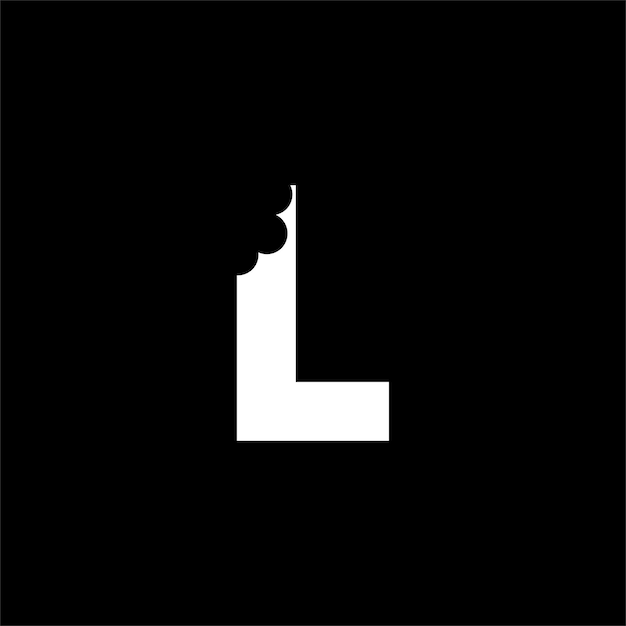 Logotipo de letra de mordida Logotipo de L inicial moderno, creativo y atractivo único con diseño de forma de mordedura
