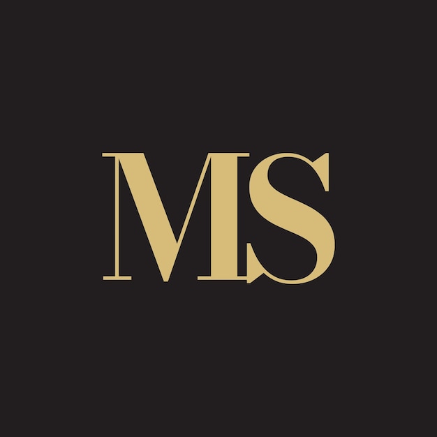 El logotipo de la letra MS Monograma M y S Monograma Diseño de las iniciales MS Carta