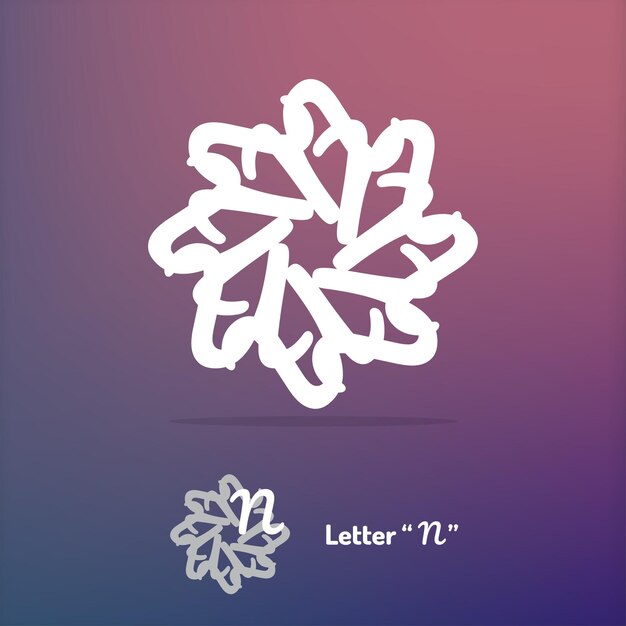 Logotipo de la letra N del círculo