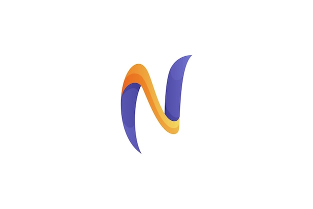 Logotipo de letra N en estilo de diseño simple