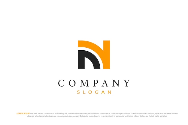 logotipo letra n negocio moderno