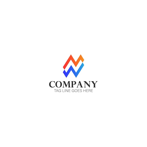 Logotipo de la letra N o Triple N en espacio negativo con hermosos colores de gradientes sobre fondo blanco