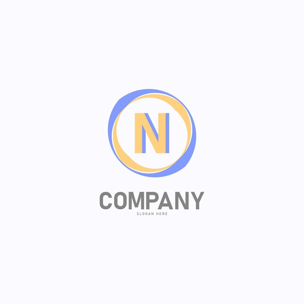 Logotipo de la letra N plantilla inicial de diseño del logotipo de la carta plana