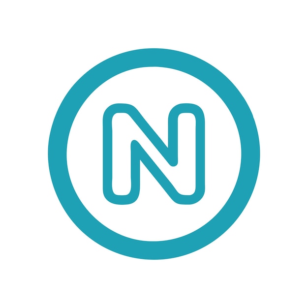 El logotipo de la letra N sobre fondo blanco