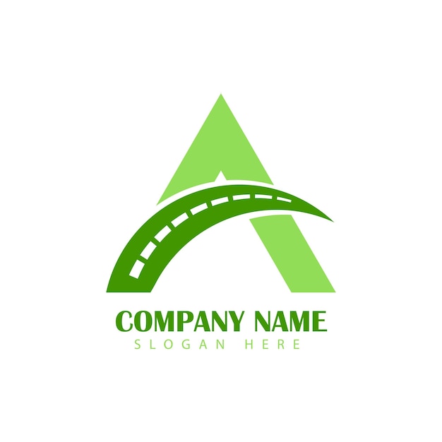 Logotipo de la letra A de la naturaleza verde