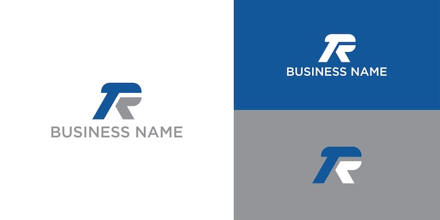 Logotipo de letra en negrita TR Iniciales estilizadas modernas para la marca en diseño vectorial minimalista