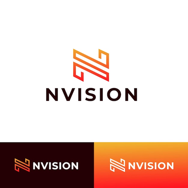 Vector logotipo de la letra nvision n