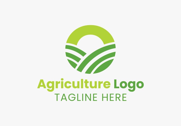 Logotipo de la letra O Agricultura. Logotipo de granja agrícola basado en el alfabeto