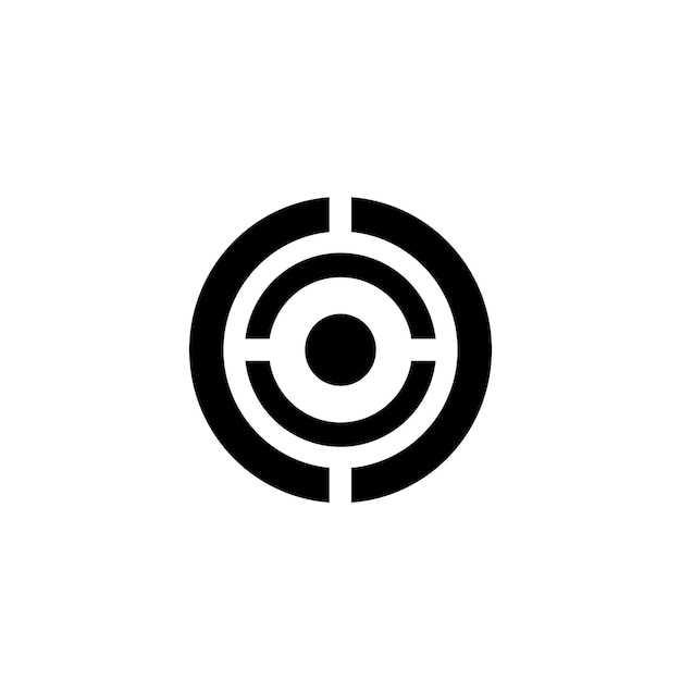 Logotipo de la letra O monograma de destino de dardo