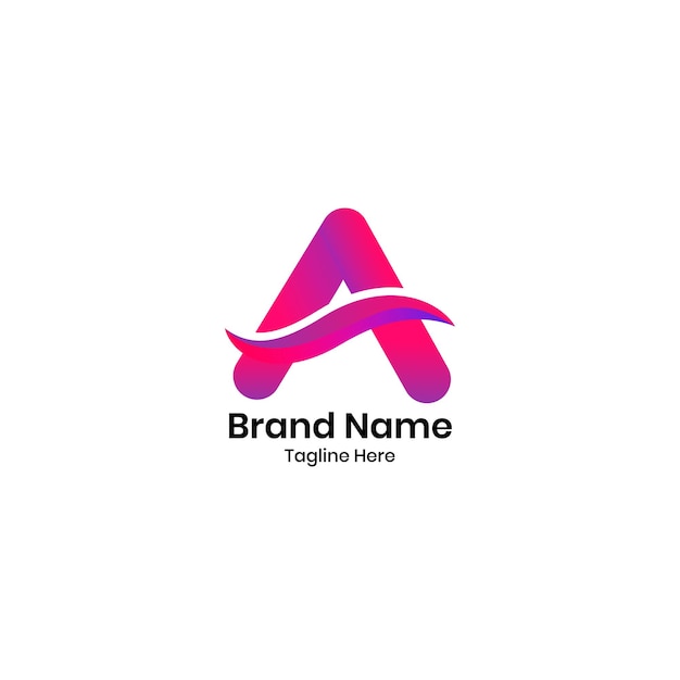 Un logotipo de letra con una onda y una letra a.