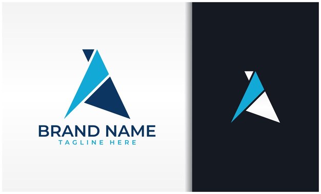 Logotipo de la letra A de origami