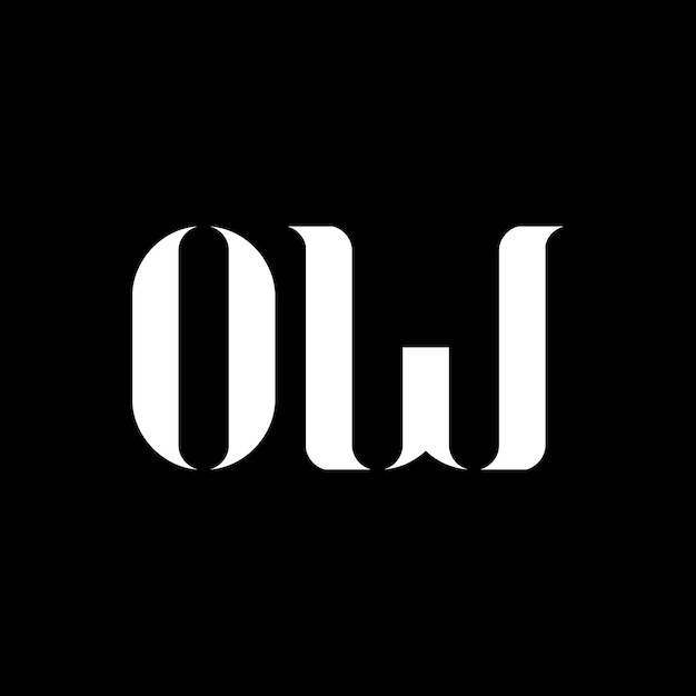 El logotipo de la letra OW: letra inicial OW, monograma en mayúsculas, logotipo de color blanco OW, logotipo OW, diseño OW, OW.