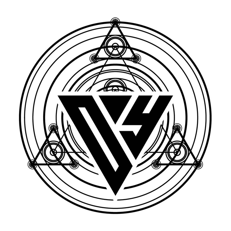 Vector logotipo de letra oy monogram con plantilla de diseño de forma triangular con adornos geométricos sagrados