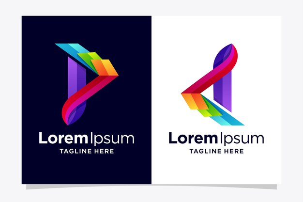 Logotipo de la letra P con concepto de plegado de papel