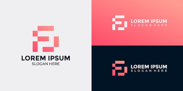 logotipo de la letra P de estilo tecnológico