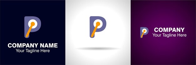 Logotipo de la letra P y logotipo del alfabeto P