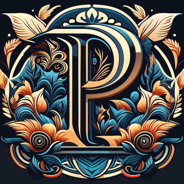 Logotipo de la letra P y plantilla de logotipo de diseño plano p