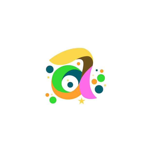 Logotipo de letra a con plantilla de diseño divertido