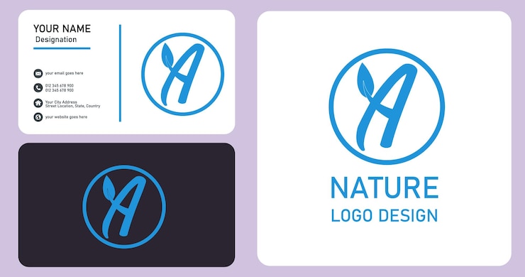 Vector un logotipo de letra con plantillas de diseño de signos de la naturaleza